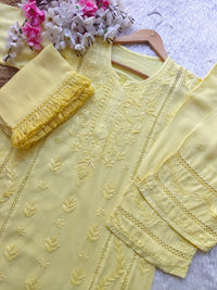 Soft Rayon designer 3pc Chikankari set - Chikankari official