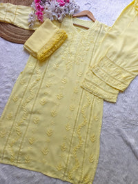 Soft Rayon designer 3pc Chikankari set - Chikankari official
