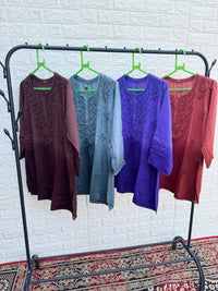 Soft Rayon Dyed Short Tops - Chikankari official