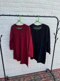 Soft Rayon Dyed Short Tops - Chikankari official