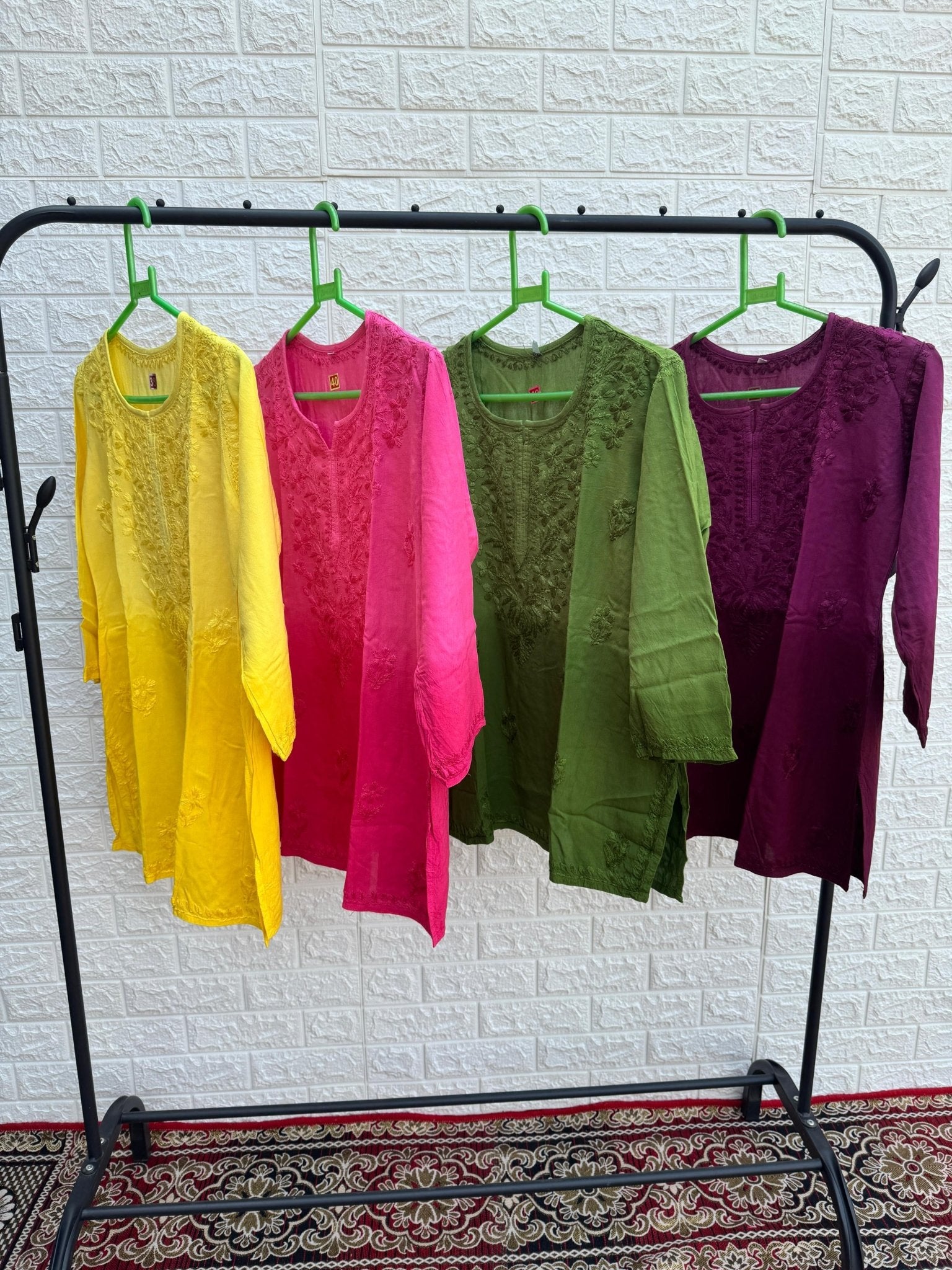 Soft Rayon Dyed Short Tops - Chikankari official