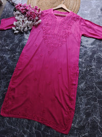 Soft Rayon Long All day wear Kurtis - Chikankari official