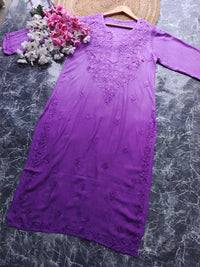 Soft Rayon Long All day wear Kurtis - Chikankari official