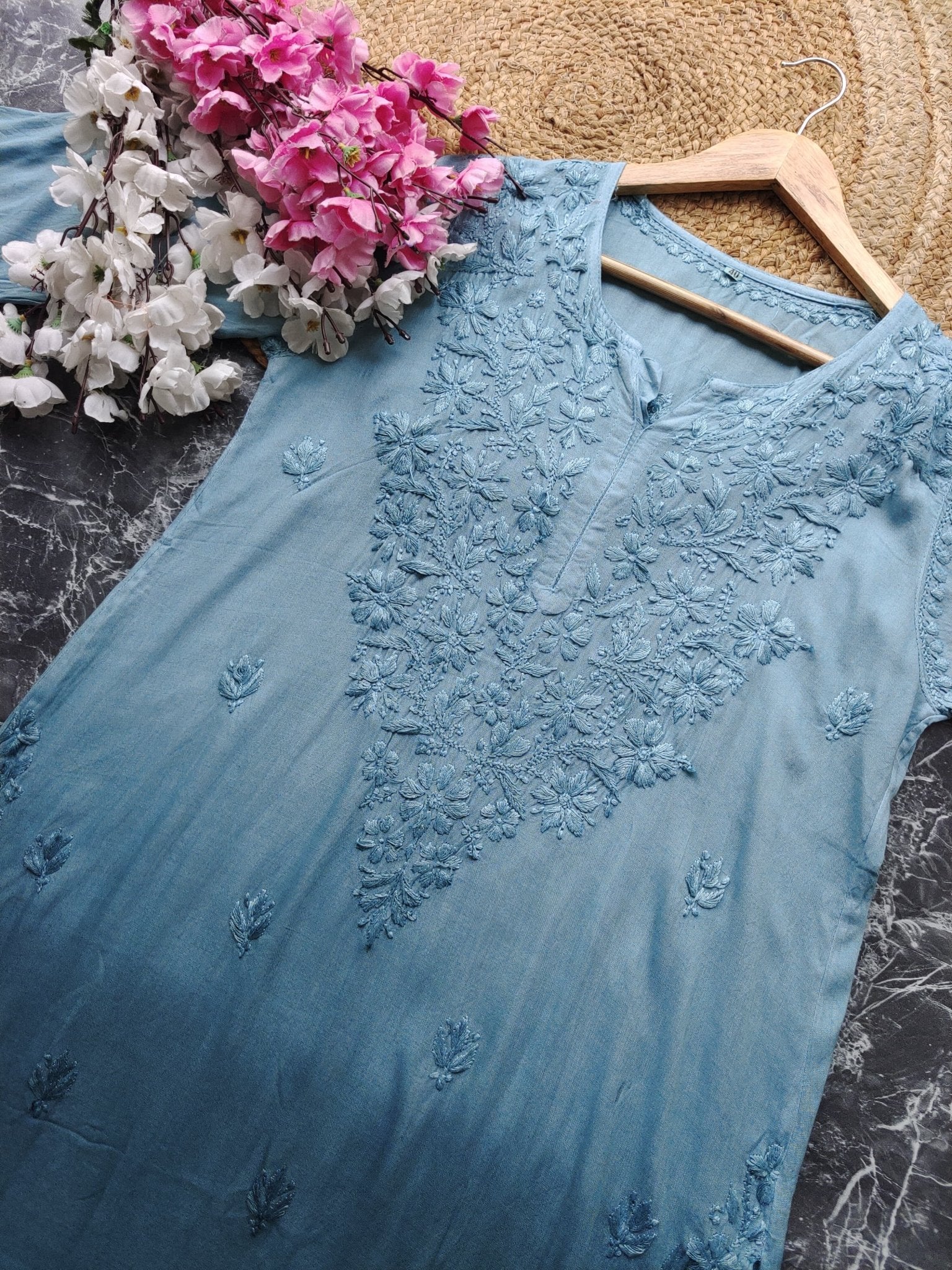 Soft Rayon Long All day wear Kurtis - Chikankari official