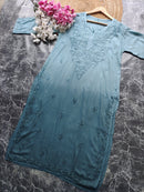 Soft Rayon Long All day wear Kurtis - Chikankari official