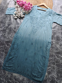 Soft Rayon Long All day wear Kurtis - Chikankari official
