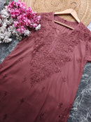 Soft Rayon Long All day wear Kurtis - Chikankari official