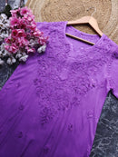Soft Rayon Long All day wear Kurtis - Chikankari official