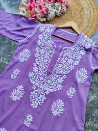 Soft Rayon Long Handwork Kurtis - Chikankari official