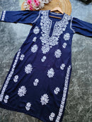 Soft Rayon Long Handwork Kurtis - Chikankari official