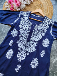 Soft Rayon Long Handwork Kurtis - Chikankari official