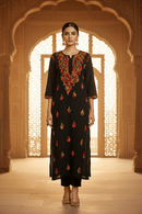 Soft Rayon Multi thread long Kurta - Chikankari official