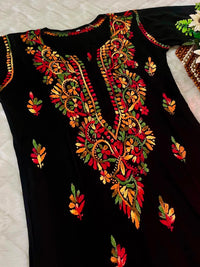 Soft Rayon Multi thread long Kurta - Chikankari official