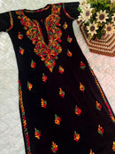 Soft Rayon Multi thread long Kurta - Chikankari official
