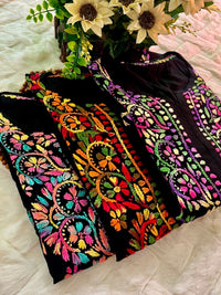 Soft Rayon Multi thread long Kurta - Chikankari official