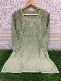 Soft Silky Rayon Short tops - Chikankari official
