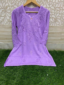 Soft Silky Rayon Short tops - Chikankari official