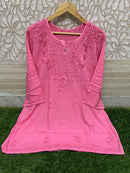 Soft Silky Rayon Short tops - Chikankari official