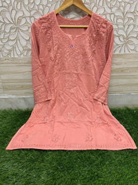 Soft Silky Rayon Short tops - Chikankari official
