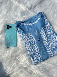 Soft straight Fit Short Top - Chikankari official