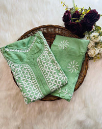 Soft & Stylish Ghaspatti Work kurta Plazzo - Chikankari official