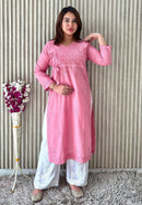Soft Super Mul Crafted angrakha - Chikankari official