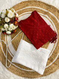 Soft Super Mul Crafted angrakha - Chikankari official