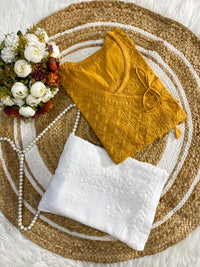 Soft Super Mul Crafted angrakha - Chikankari official