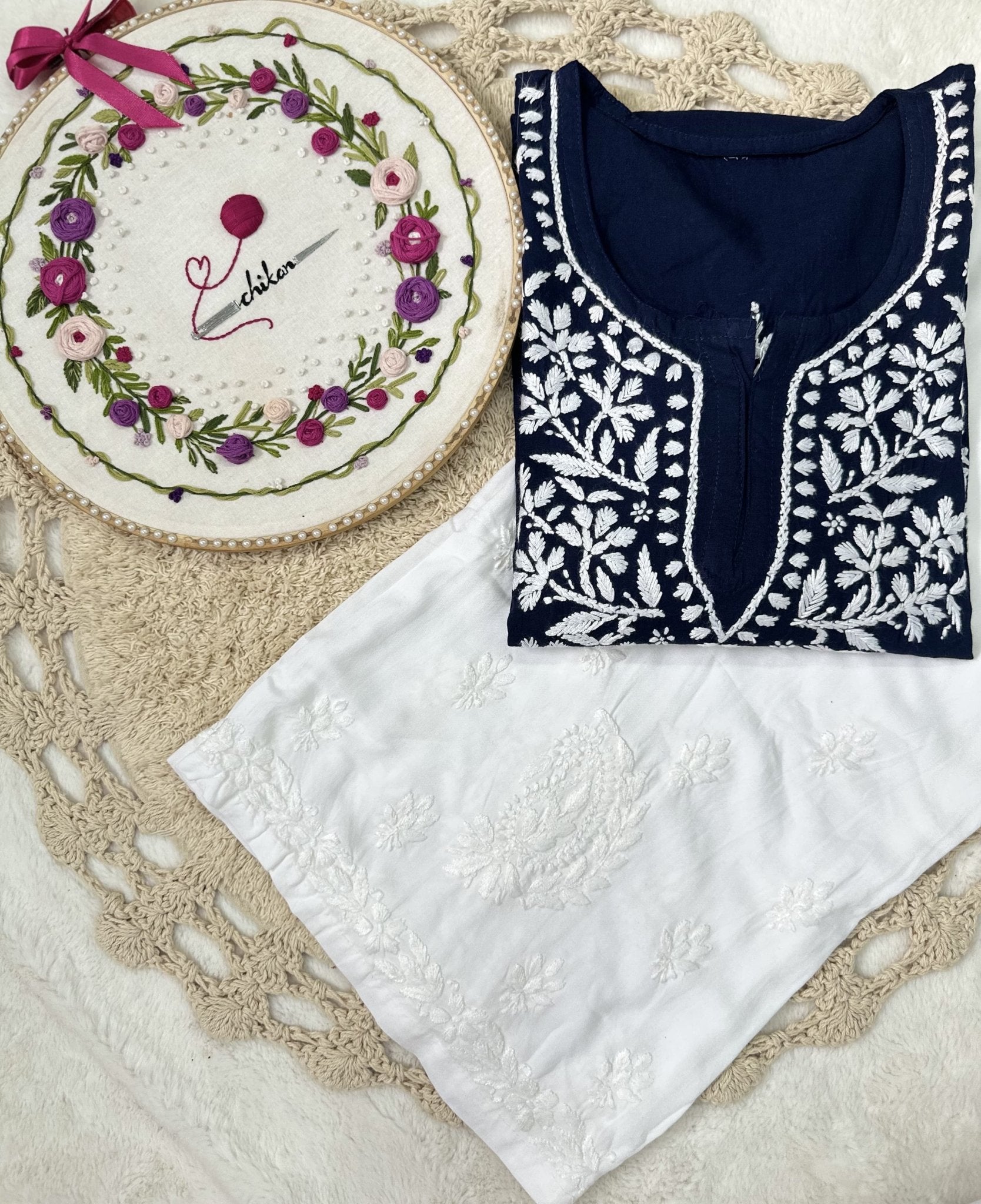 soft trendy short top - Chikankari official