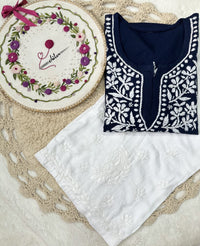 soft trendy short top - Chikankari official