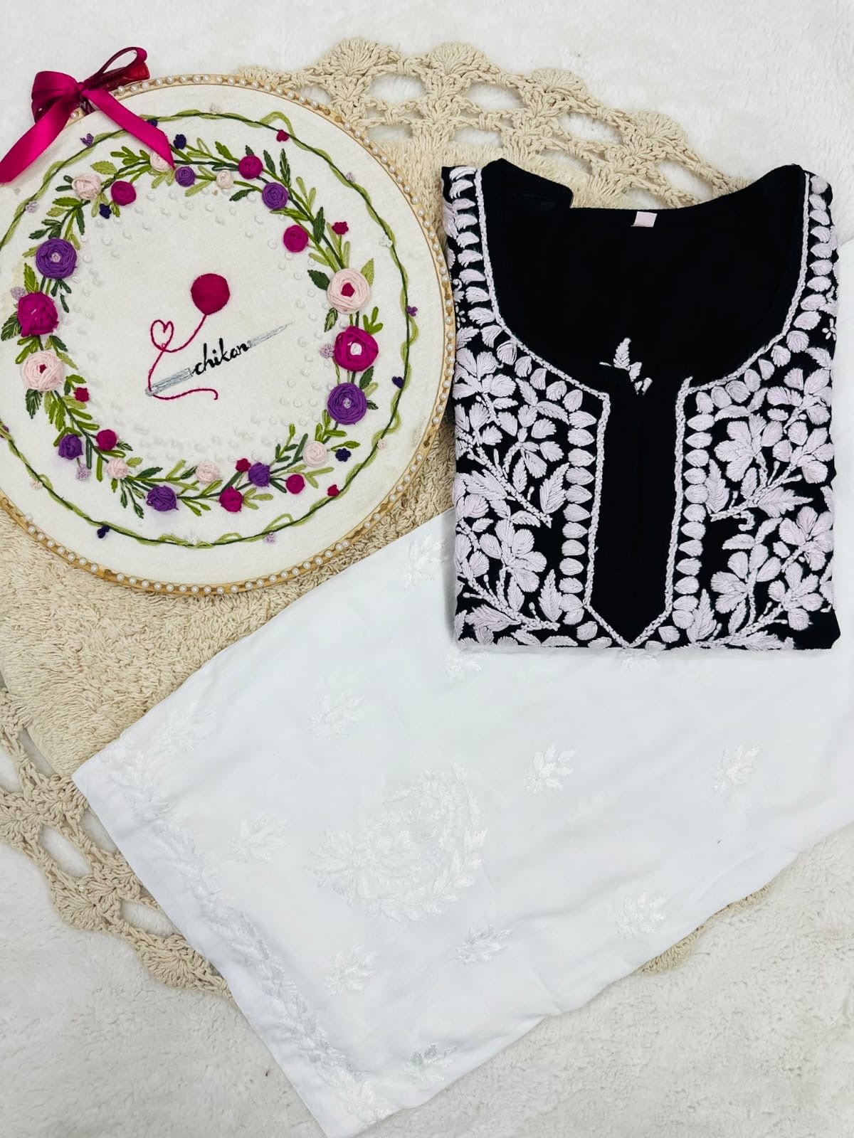 soft trendy short top - Chikankari official