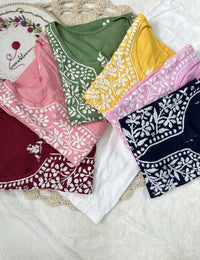 soft trendy short top - Chikankari official
