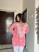 soft trendy short top - Chikankari official