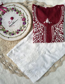 soft trendy short top - Chikankari official
