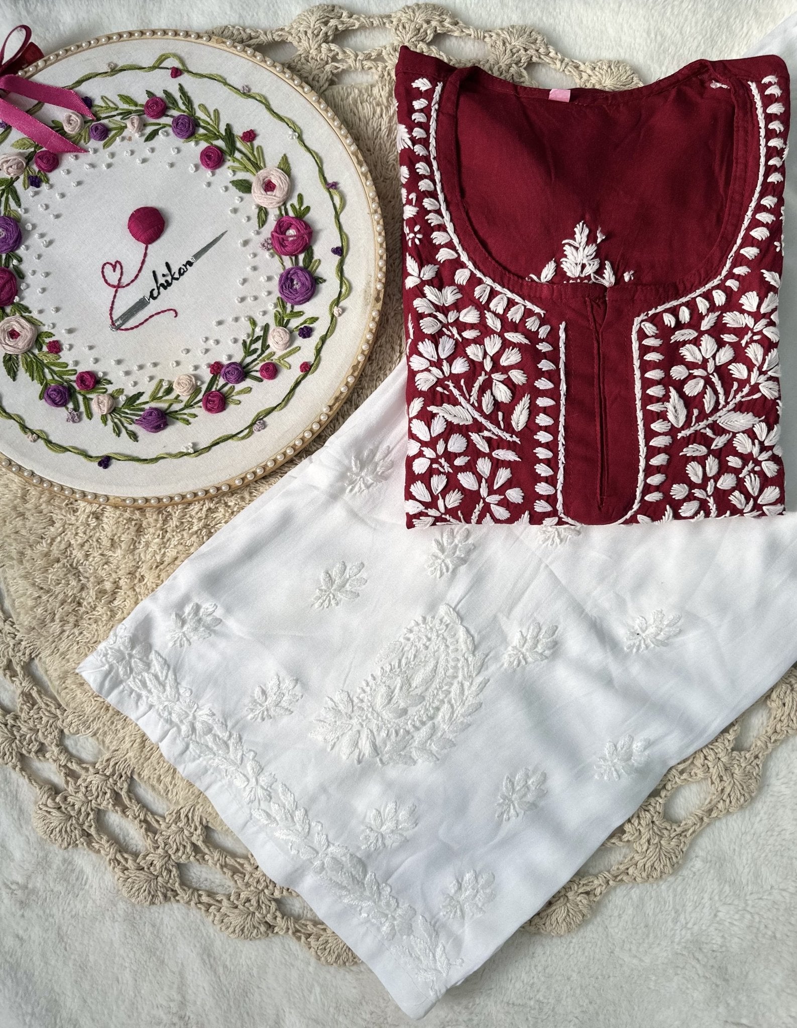 soft trendy short top - Chikankari official