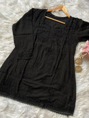 Special Light weight Dyed dobby Short Top - Chikankari official