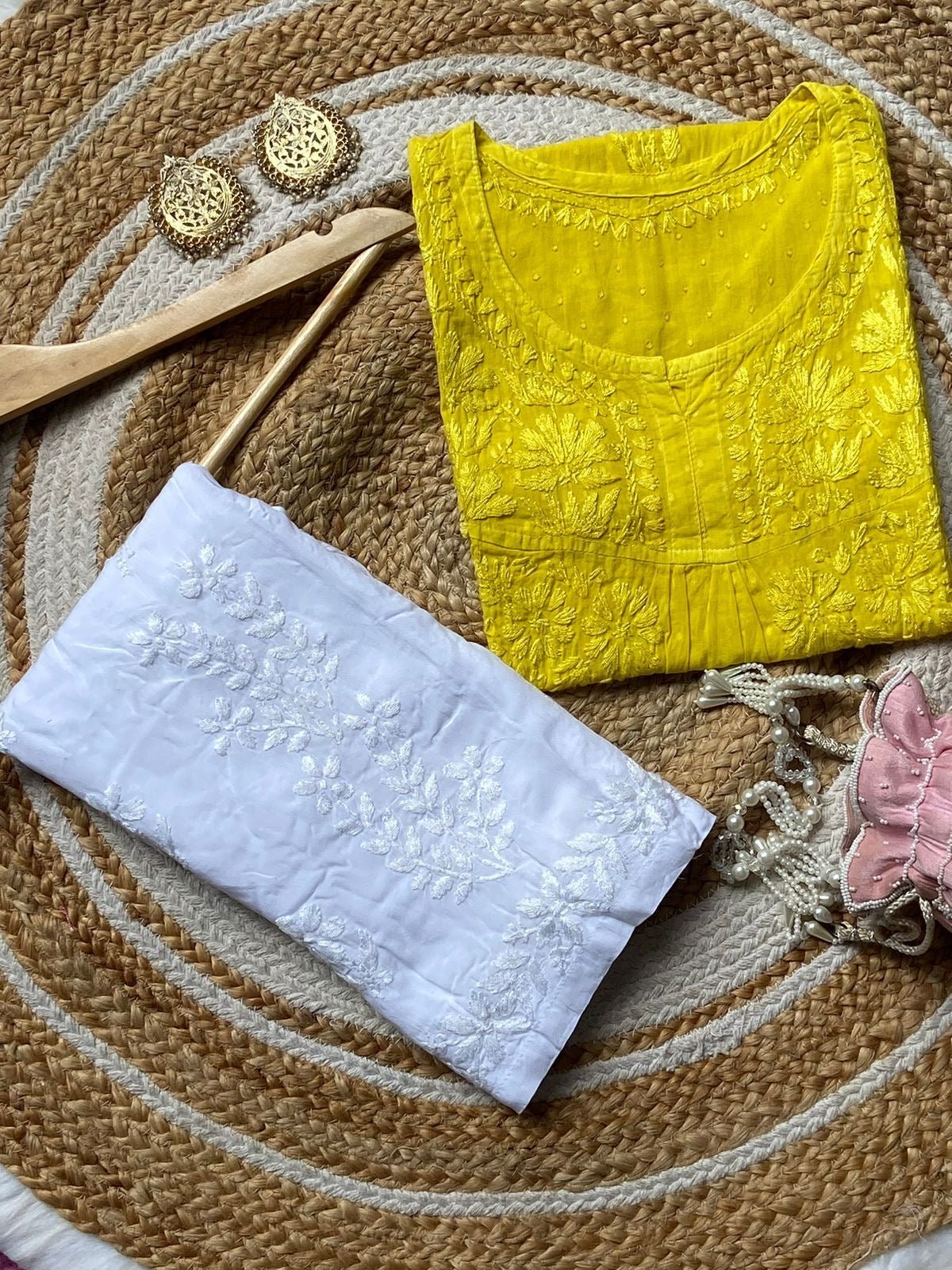 Special Light weight Dyed dobby Short Top - Chikankari official