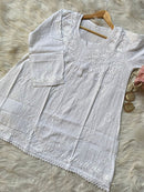 Special Light weight Dyed dobby Short Top - Chikankari official
