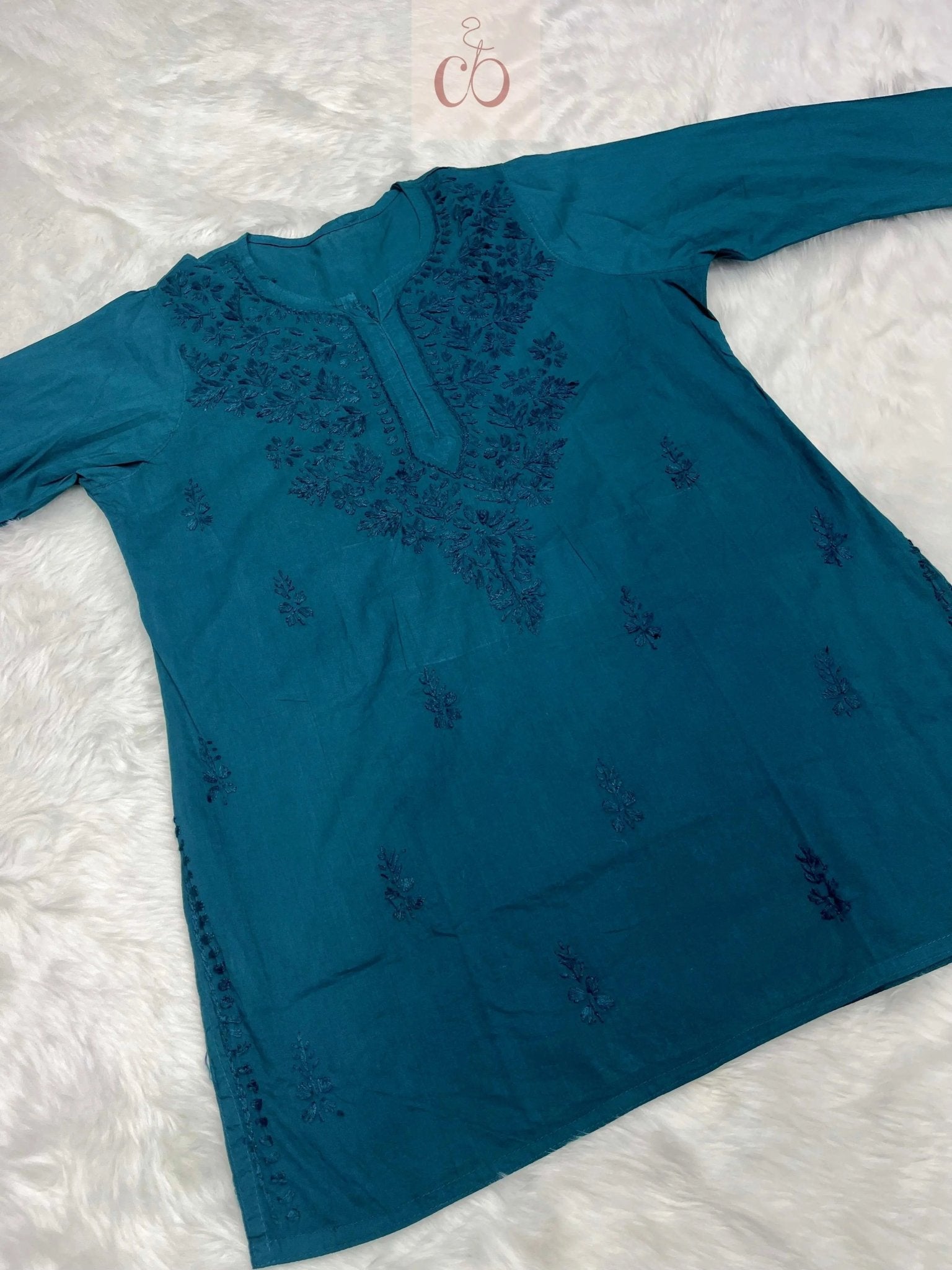 Special Size Short Cotton Tops - Chikankari official