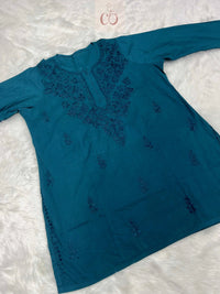 Special Size Short Cotton Tops - Chikankari official