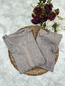 Sqaure Neck rayon co-ord set - Chikankari official