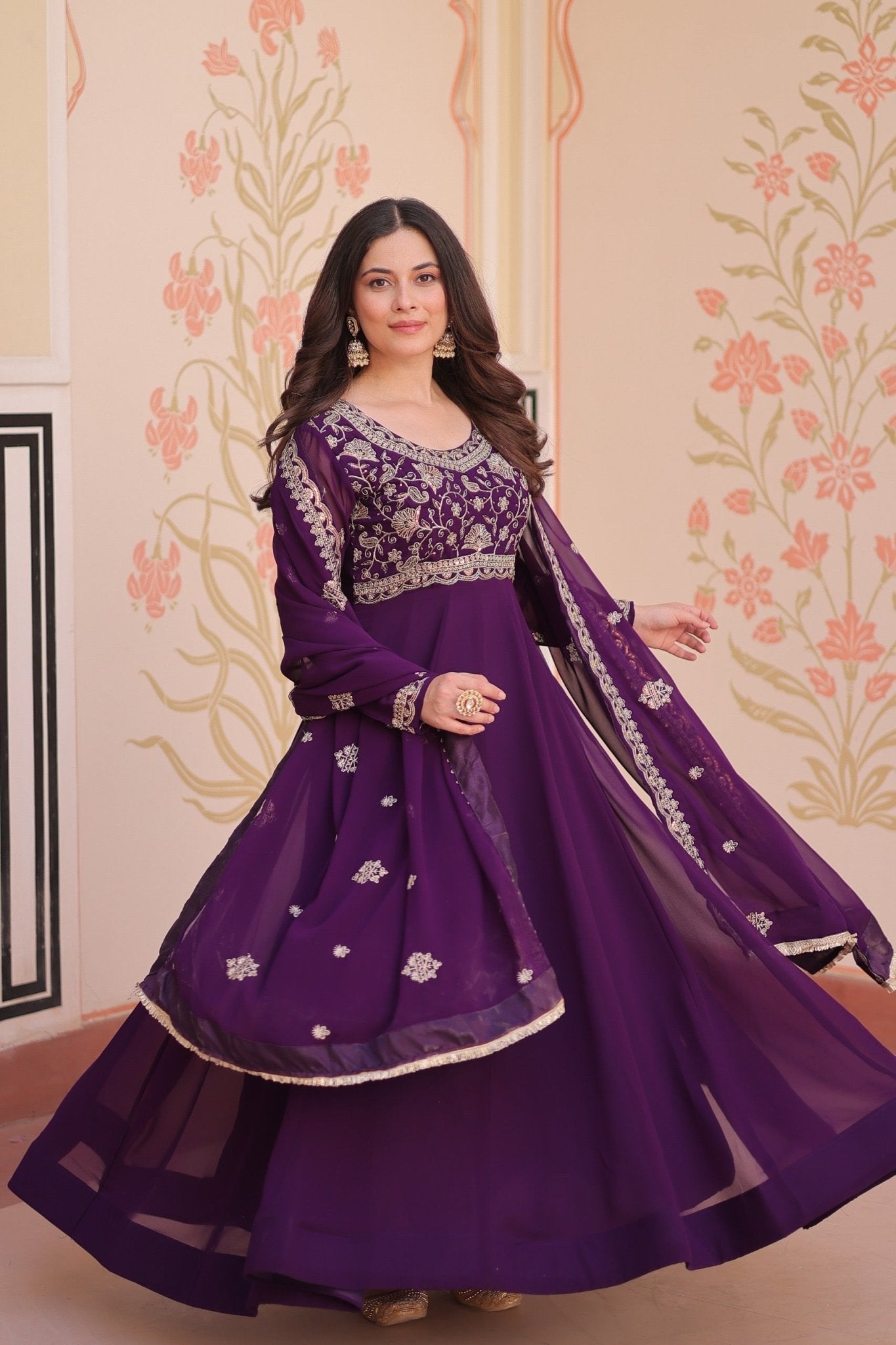 Standard & Classic Luxe Indian Gown - Chikankari official