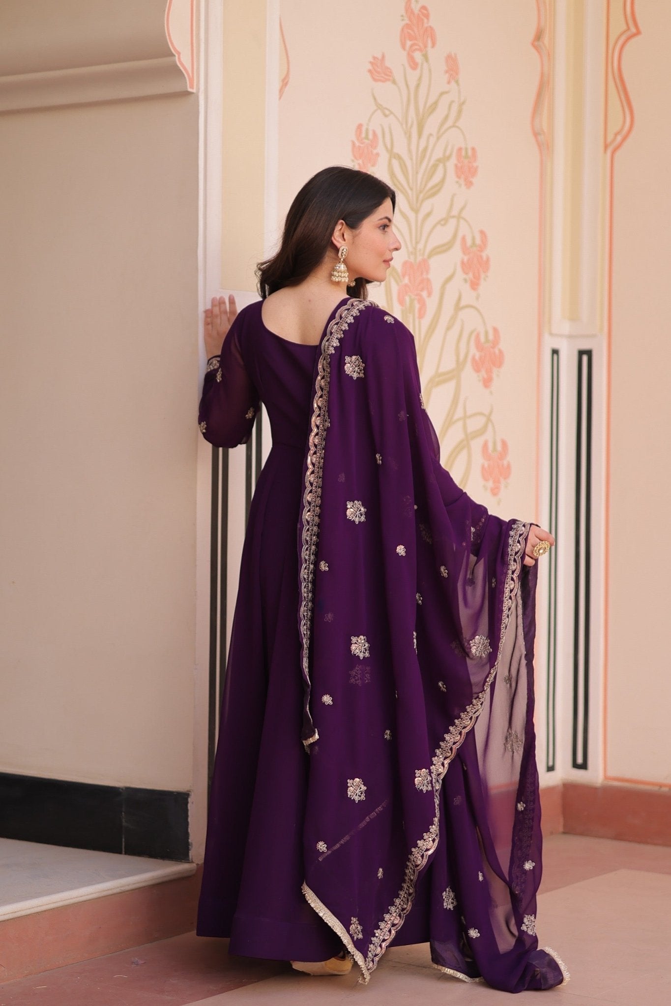 Standard & Classic Luxe Indian Gown - Chikankari official