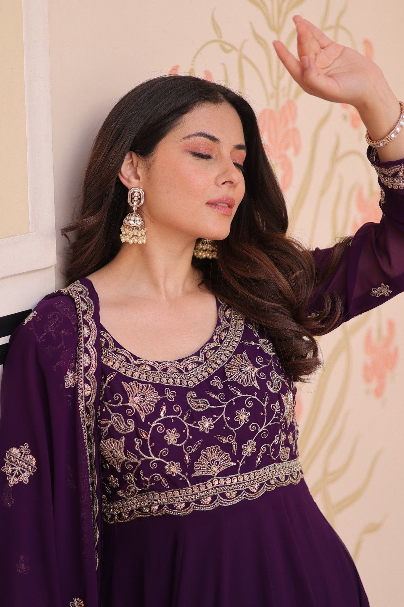 Standard & Classic Luxe Indian Gown - Chikankari official