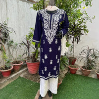 Straight Fir Rayon Kurtas - Chikankari official