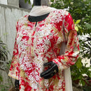 Straight fit rayon kurta - Chikankari official