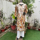 Straight fit rayon kurta - Chikankari official
