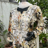 Straight fit rayon kurta - Chikankari official