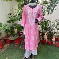 Straight fit rayon Kurta - Chikankari official