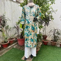Straight fit rayon kurta - Chikankari official